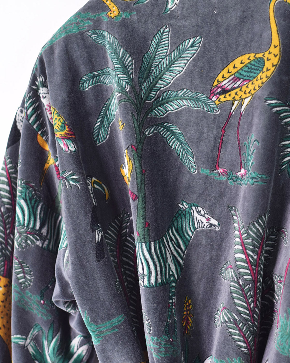 Plush Velvet Unisex Robe - Midnight Safari image 3