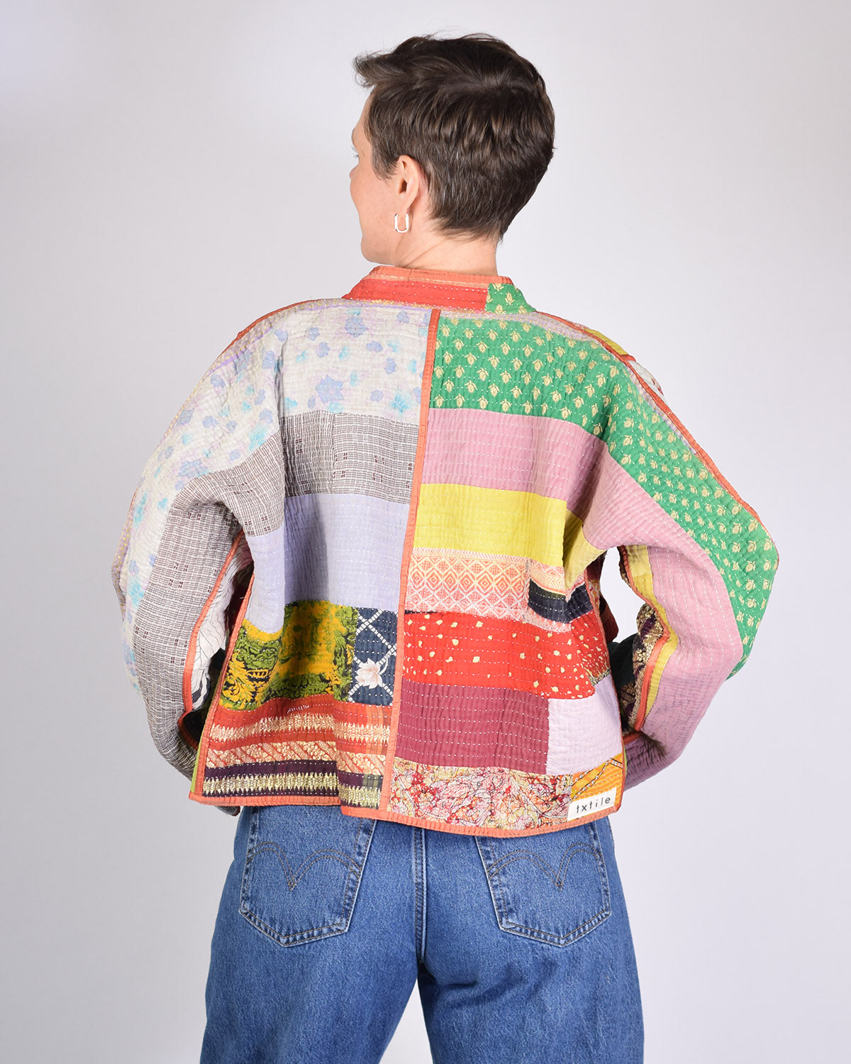 Sofie Quilted Reversible Patchwork Kantha Jacket -11 image 0