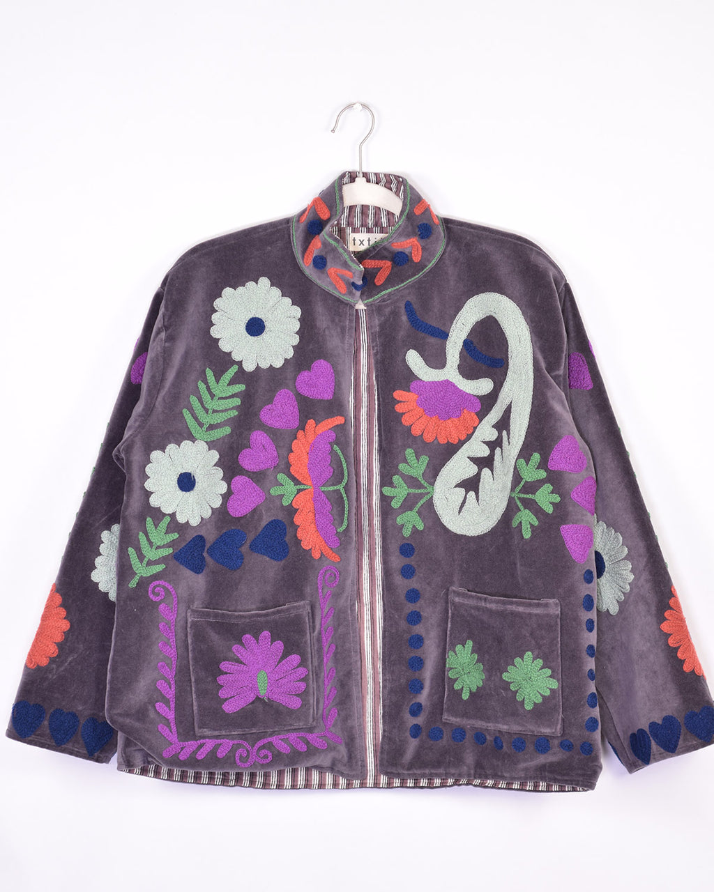Velvet "Love" Embroidered Jacket - 01 image 1