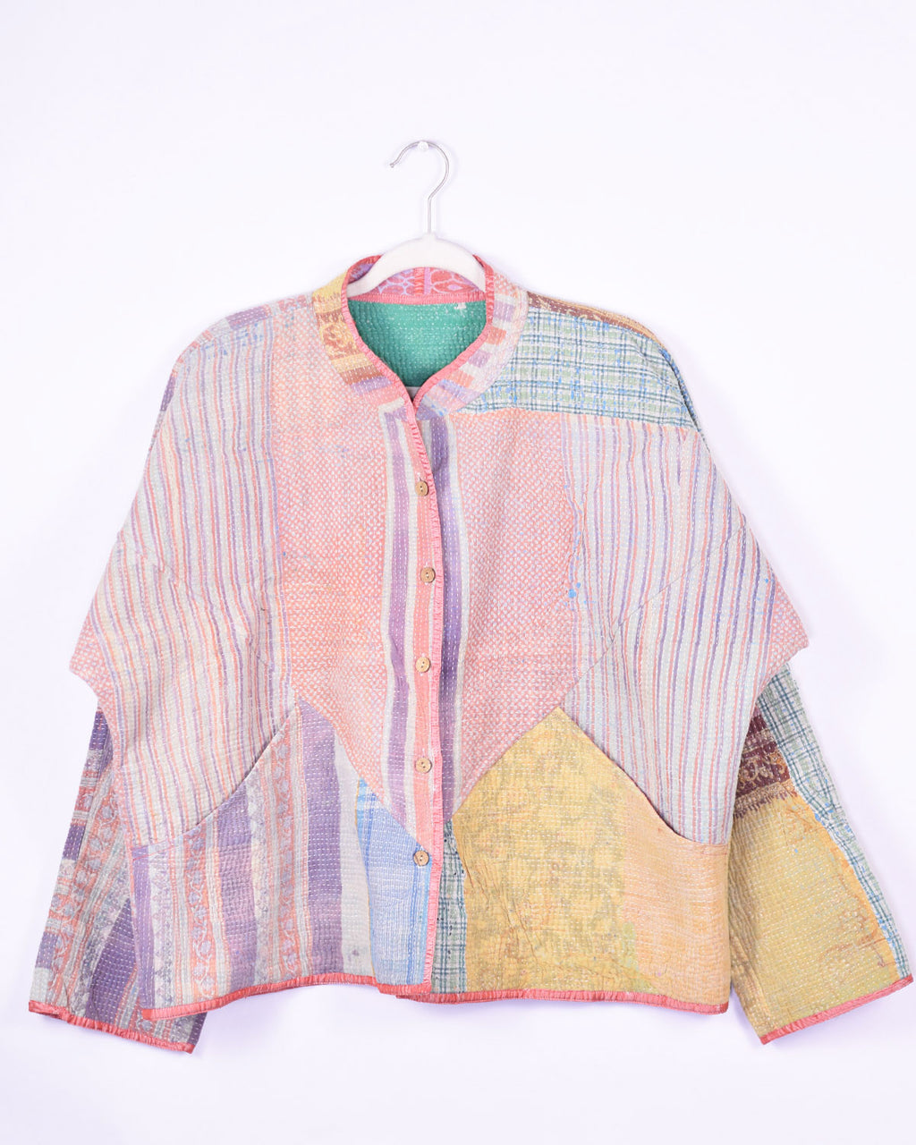 Charlie Quilted Reversible Patchwork Kantha Jacket - 04 image 2