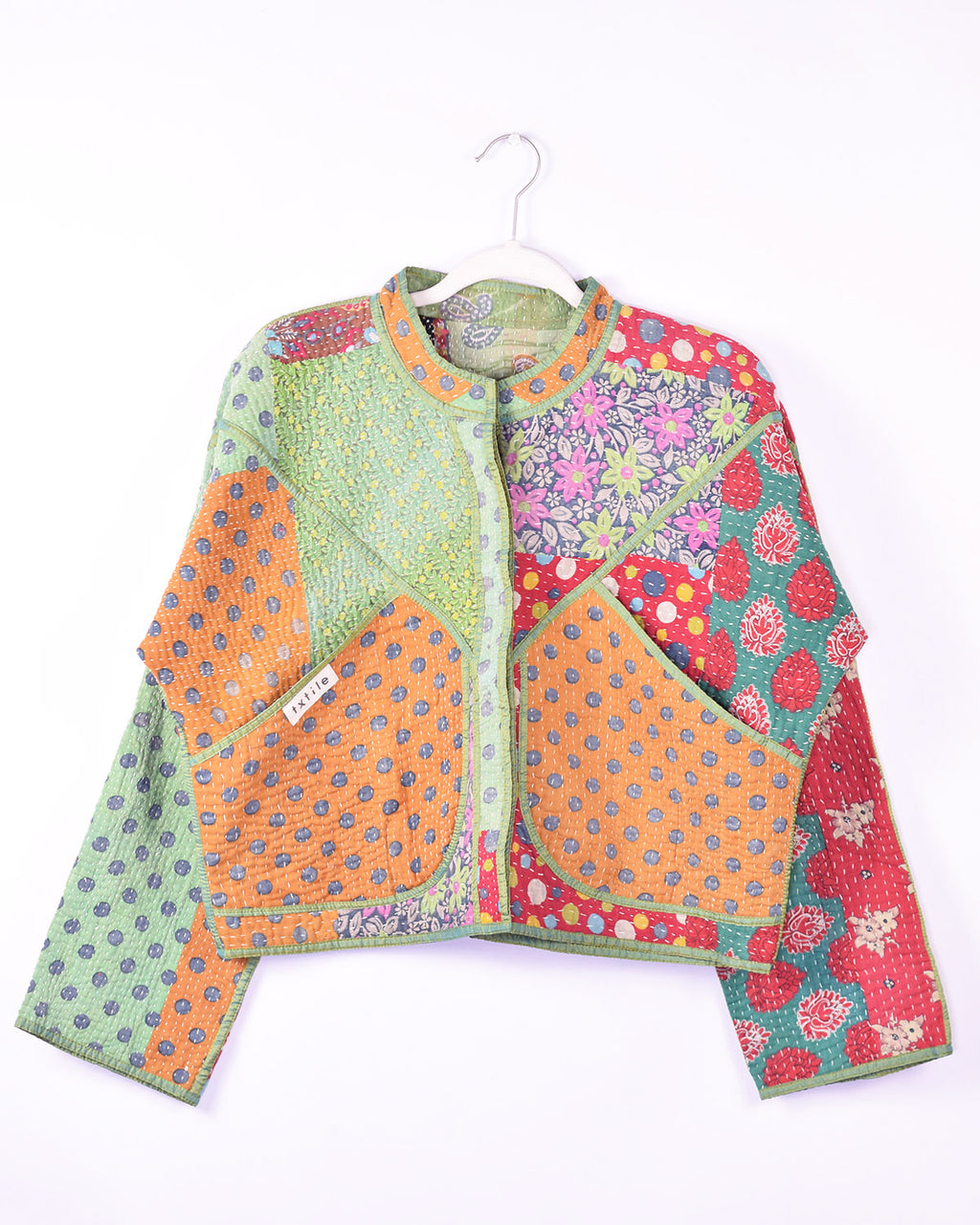 Sofie Quilted Reversible Patchwork Kantha Jacket -15 image 0