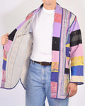 Frankie Long Quilted Reversible Patchwork Kantha Jacket - 06