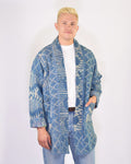 Frankie Long Quilted Reversible Patchwork Kantha Jacket -14