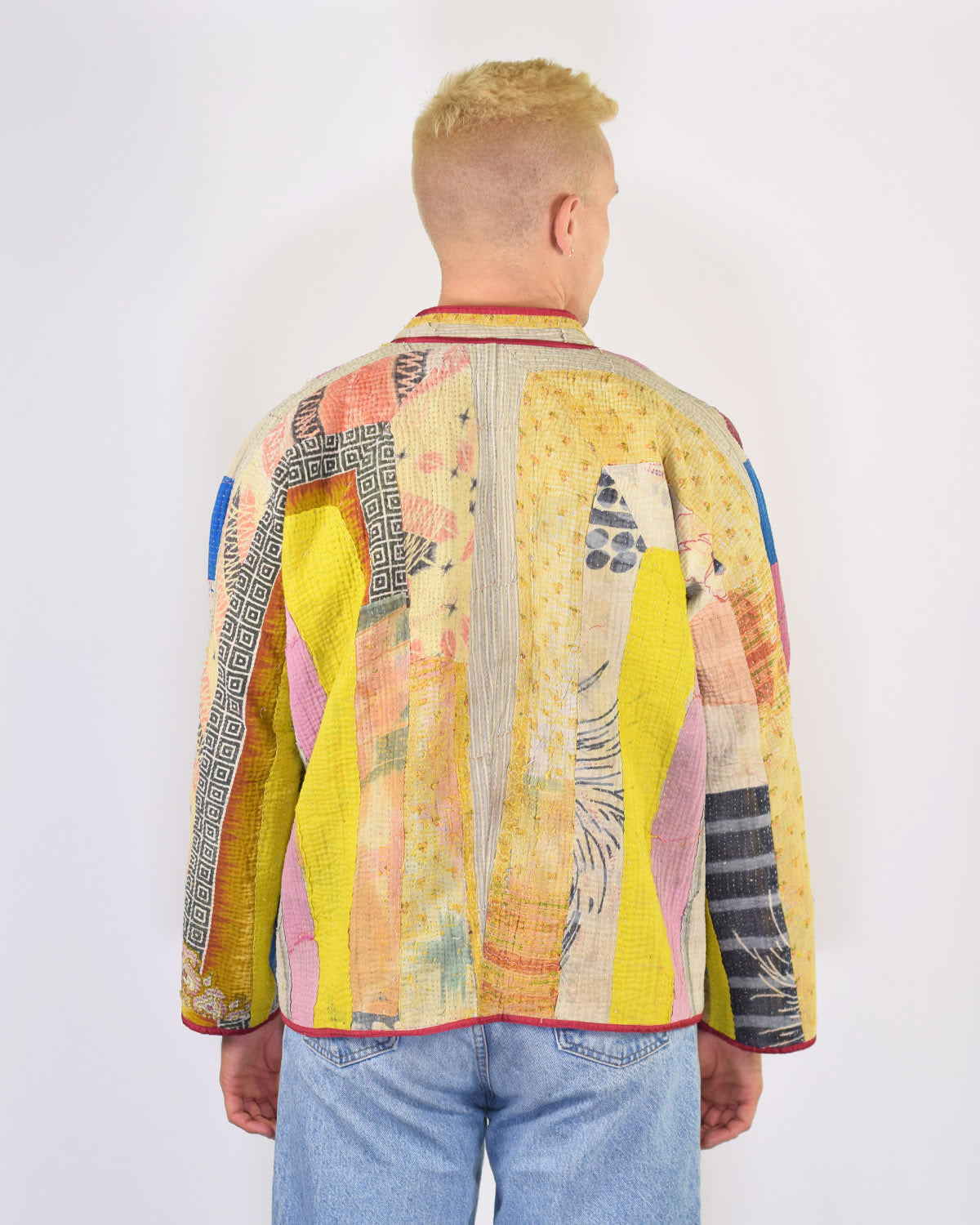 Charlie Oversized Quilted Reversible Patchwork Kantha Jacket - 03