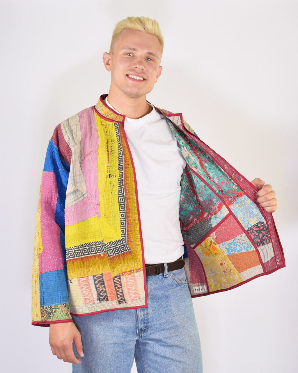 Charlie Oversized Quilted Reversible Patchwork Kantha Jacket - 03