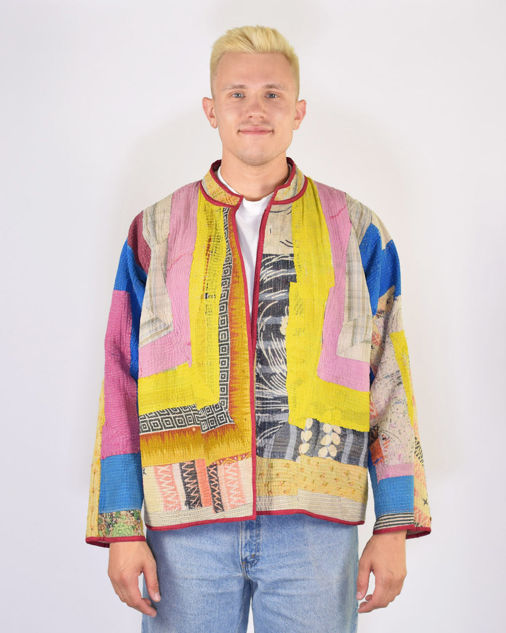 Charlie Oversized Quilted Reversible Patchwork Kantha Jacket - 03