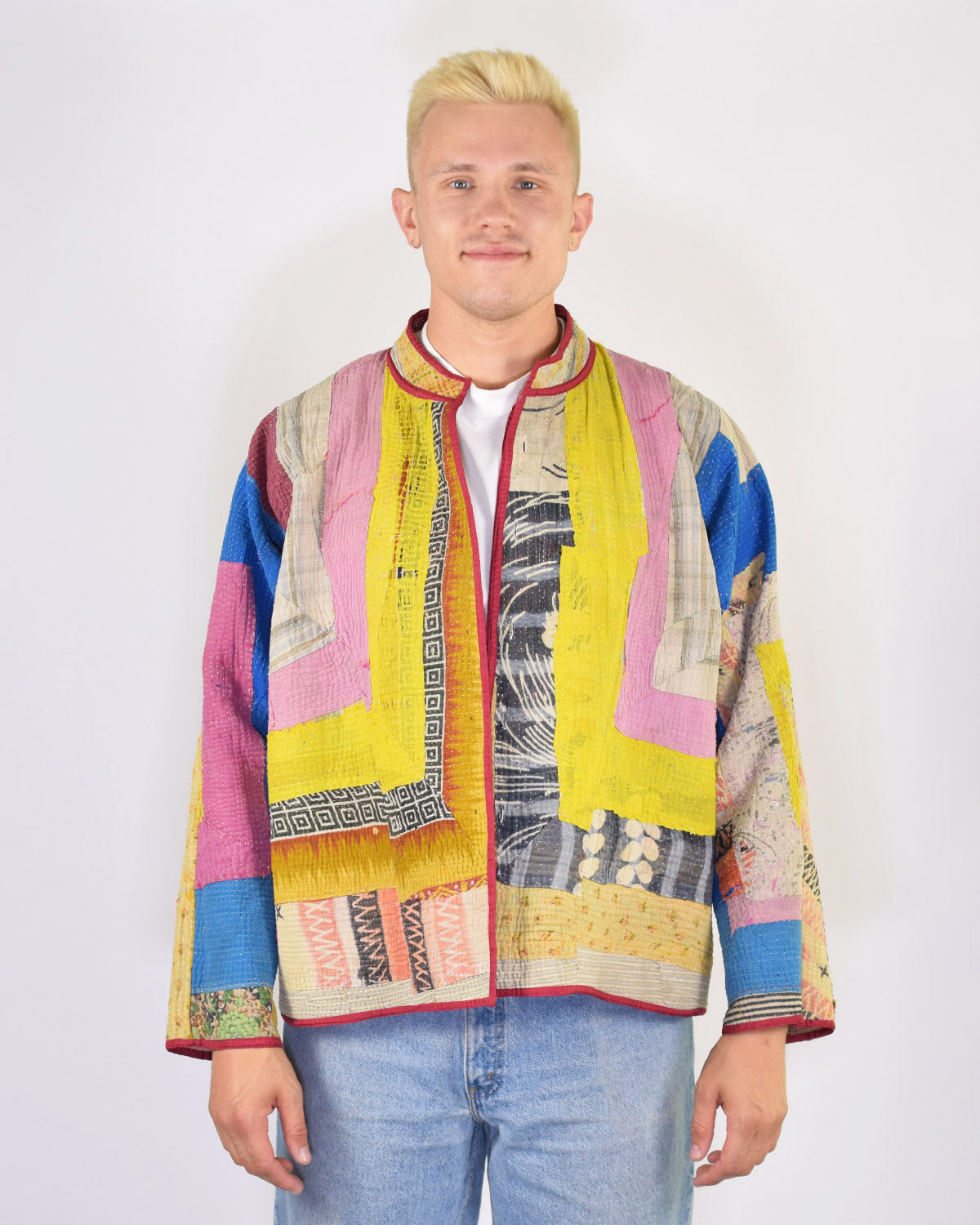 Charlie Oversized Quilted Reversible Patchwork Kantha Jacket - 03