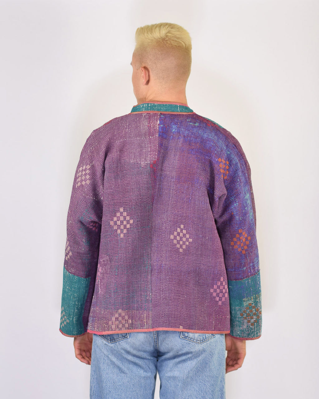 Charlie Oversized Quilted Reversible Patchwork Kantha Jacket - 02