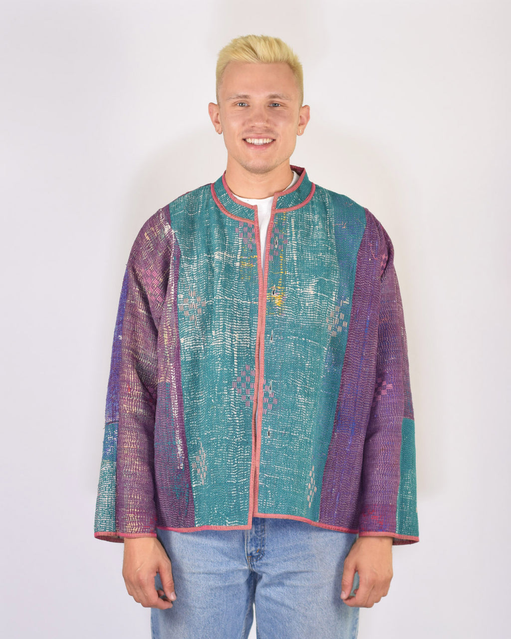 Charlie Oversized Quilted Reversible Patchwork Kantha Jacket - 02