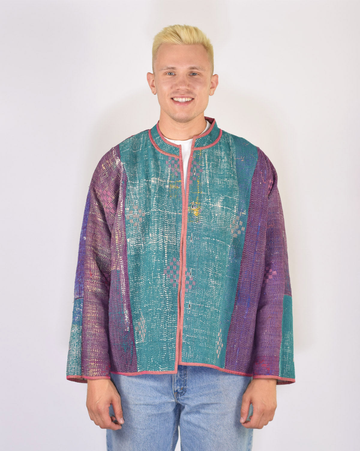 Charlie Oversized Quilted Reversible Patchwork Kantha Jacket - 02