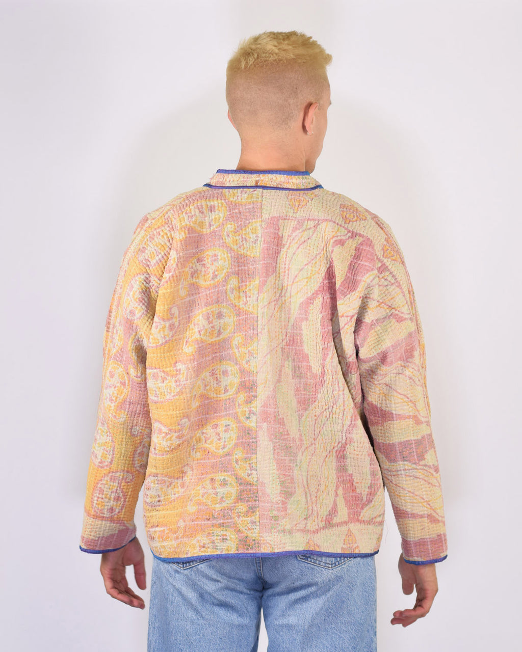 Charlie Oversized Quilted Reversible Patchwork Kantha Jacket - 12