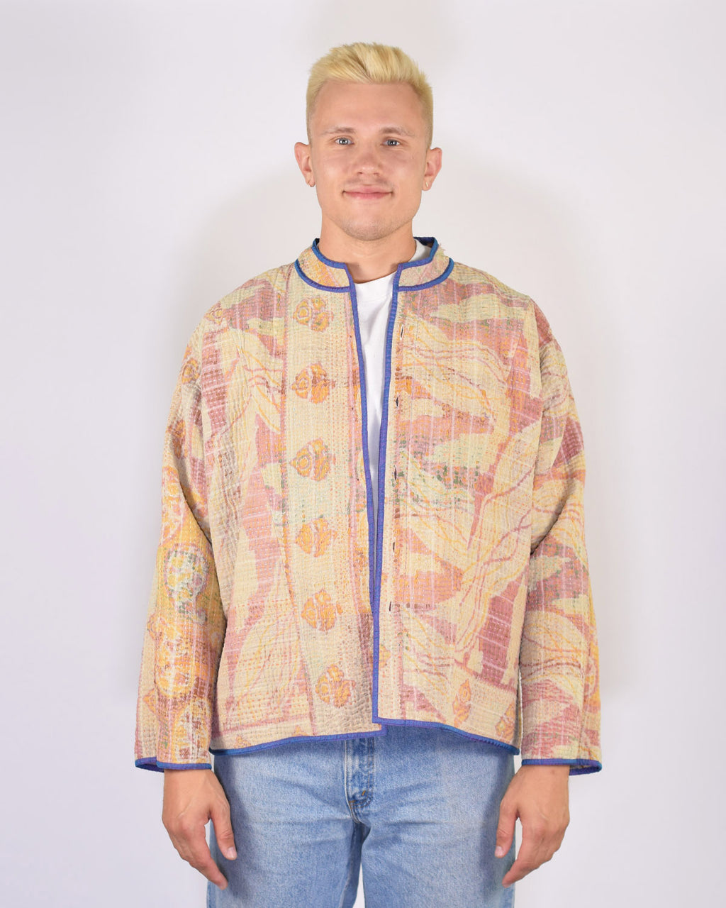 Charlie Oversized Quilted Reversible Patchwork Kantha Jacket - 12