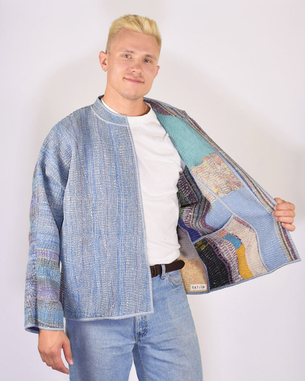 Charlie Oversized Quilted Reversible Patchwork Kantha Jacket - 15