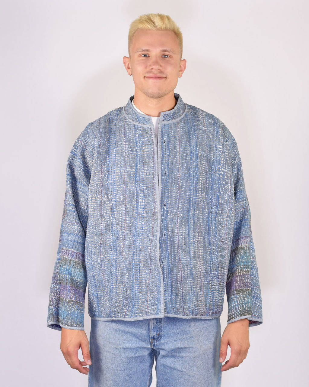 Charlie Oversized Quilted Reversible Patchwork Kantha Jacket - 15