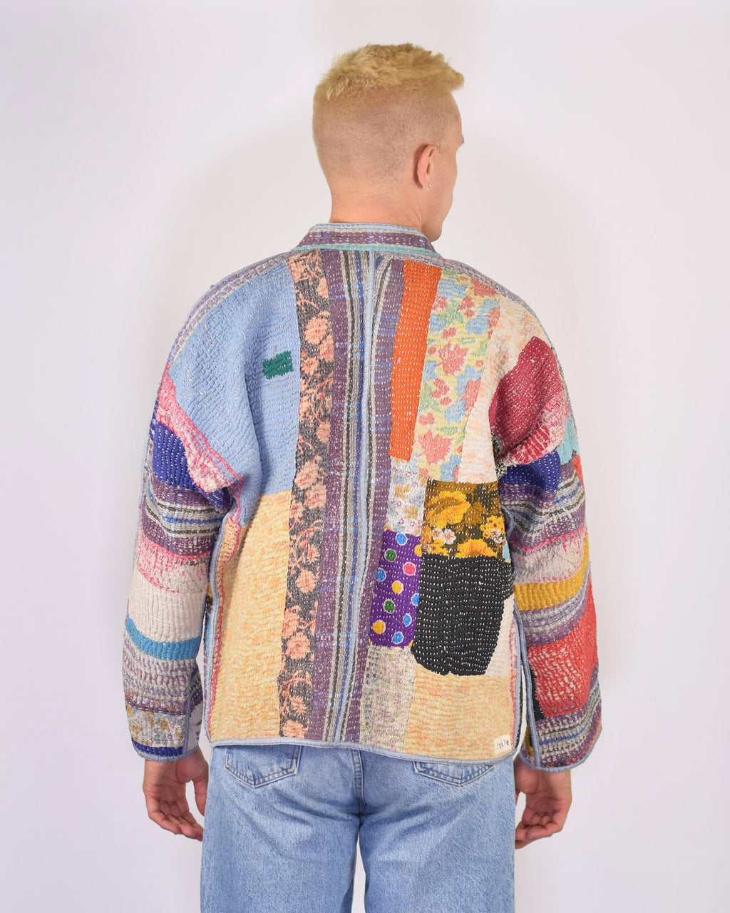 Charlie Oversized Quilted Reversible Patchwork Kantha Jacket - 15