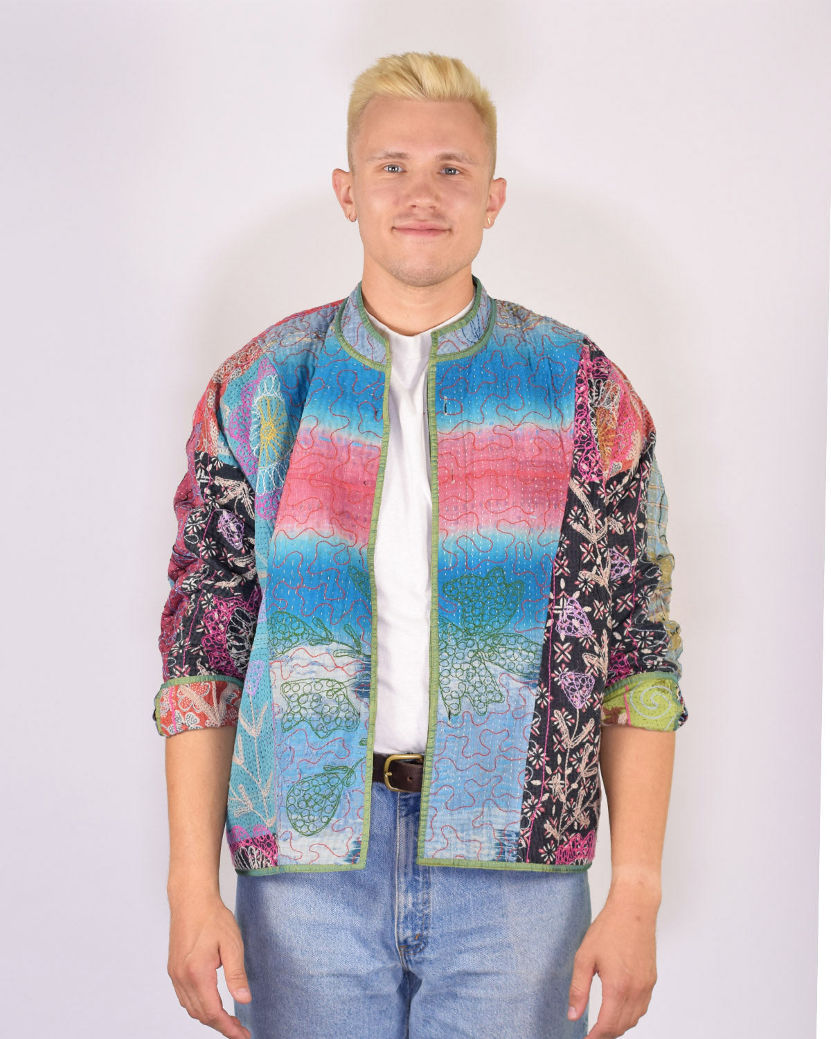 Charlie Oversized Quilted Reversible Patchwork Kantha Jacket - 16