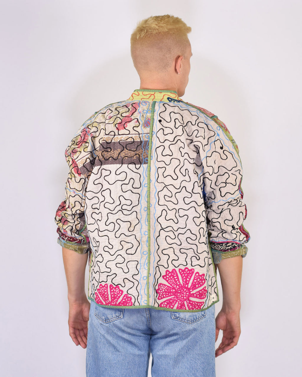 Charlie Oversized Quilted Reversible Patchwork Kantha Jacket - 16