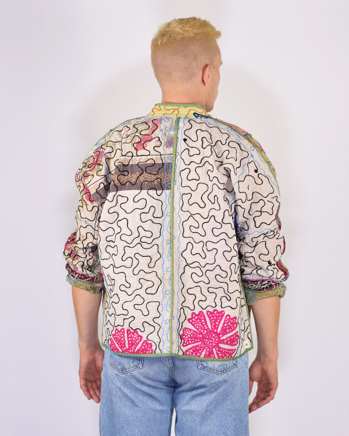 Charlie Oversized Quilted Reversible Patchwork Kantha Jacket - 16
