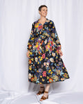 Arabella Resort Dress - Long Sleeve - Obsidian Bloom