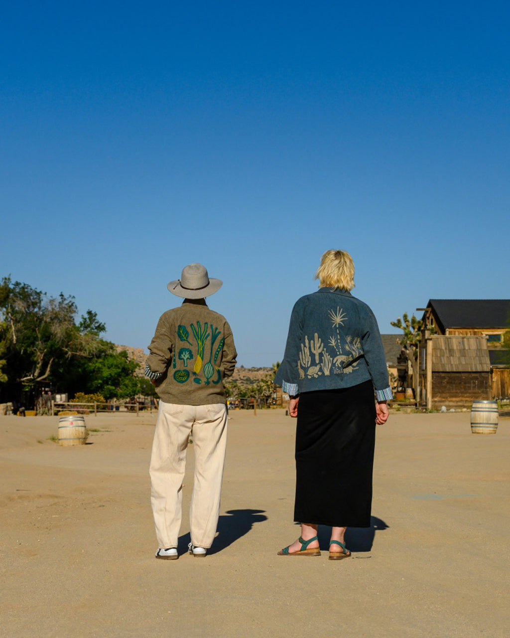 Lightweight "Eat Your Greens" Canvas Embroidered Jacket - Taupe