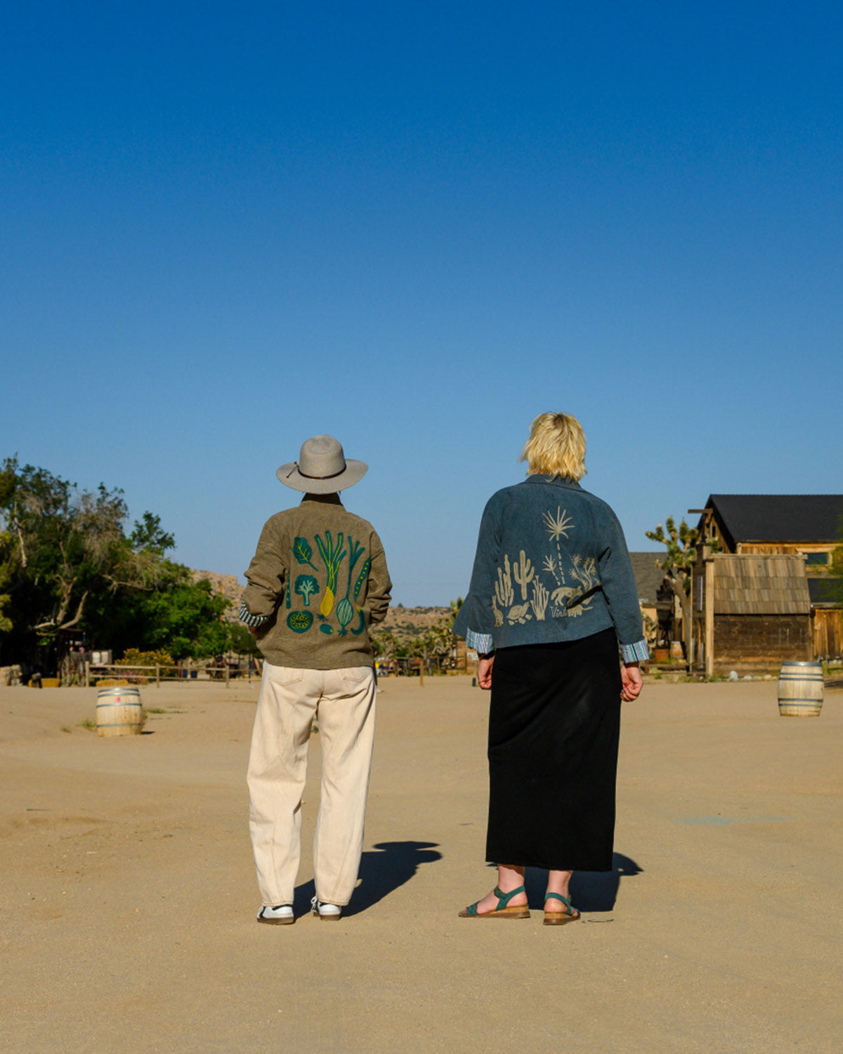 Lightweight "Eat Your Greens" Canvas Embroidered Jacket - Taupe