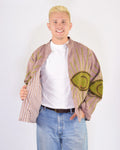 XL - Extended Sized - "Evil Eye" Suzani Embroidered Canvas Jacket/Cardigan - 12
