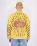 XL - Extended Sized - "Evil Eye" Suzani Embroidered Canvas Jacket/Cardigan - 10