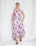 Isabella Sleeveless Shirt Dress - Lavender Picnic