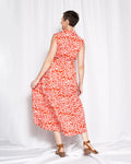 Isabella Sleeveless Shirt Dress - Papaya Bloom