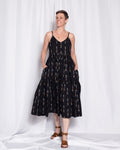 Sienna Tiered Sundress Dress - Black Ikat