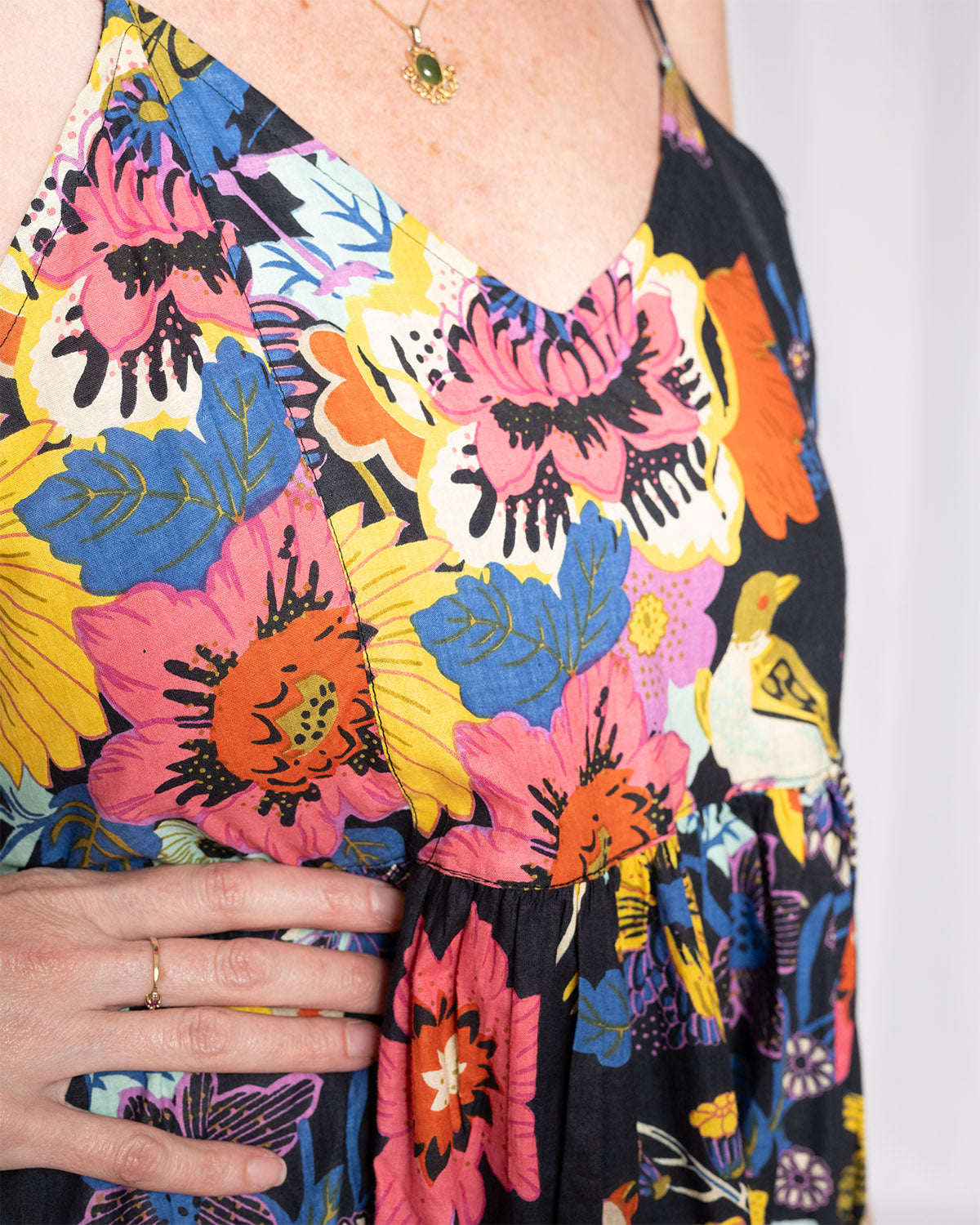 Sienna Tiered Sundress Dress - Obsidian Bloom