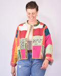 Sofie Cropped Quilted Reversible Patchwork Kantha Jacket - 08