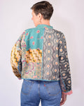 Sofie Cropped Quilted Reversible Patchwork Kantha Jacket - 02
