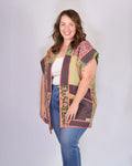 Maddie Cape - Reversible Jacket/Vest - Repurposed Kantha Quilts Extended/Oversized Fit - 07