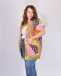 Maddie Cape - Reversible Jacket/Vest - Repurposed Kantha Quilts Extended/Oversized Fit - 02