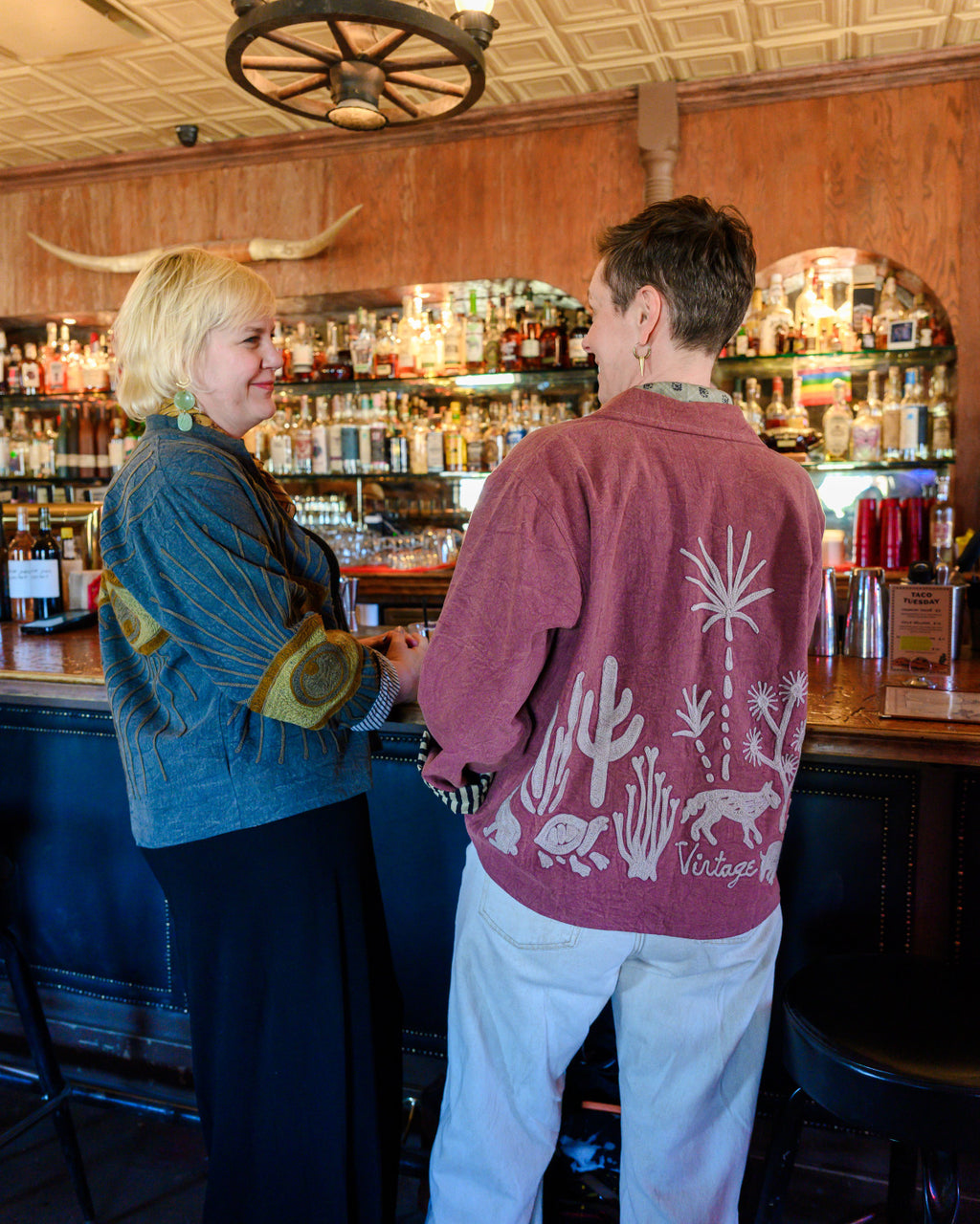 Lightweight "Vintage Outlaw" Canvas Embroidered Jacket - Mauve