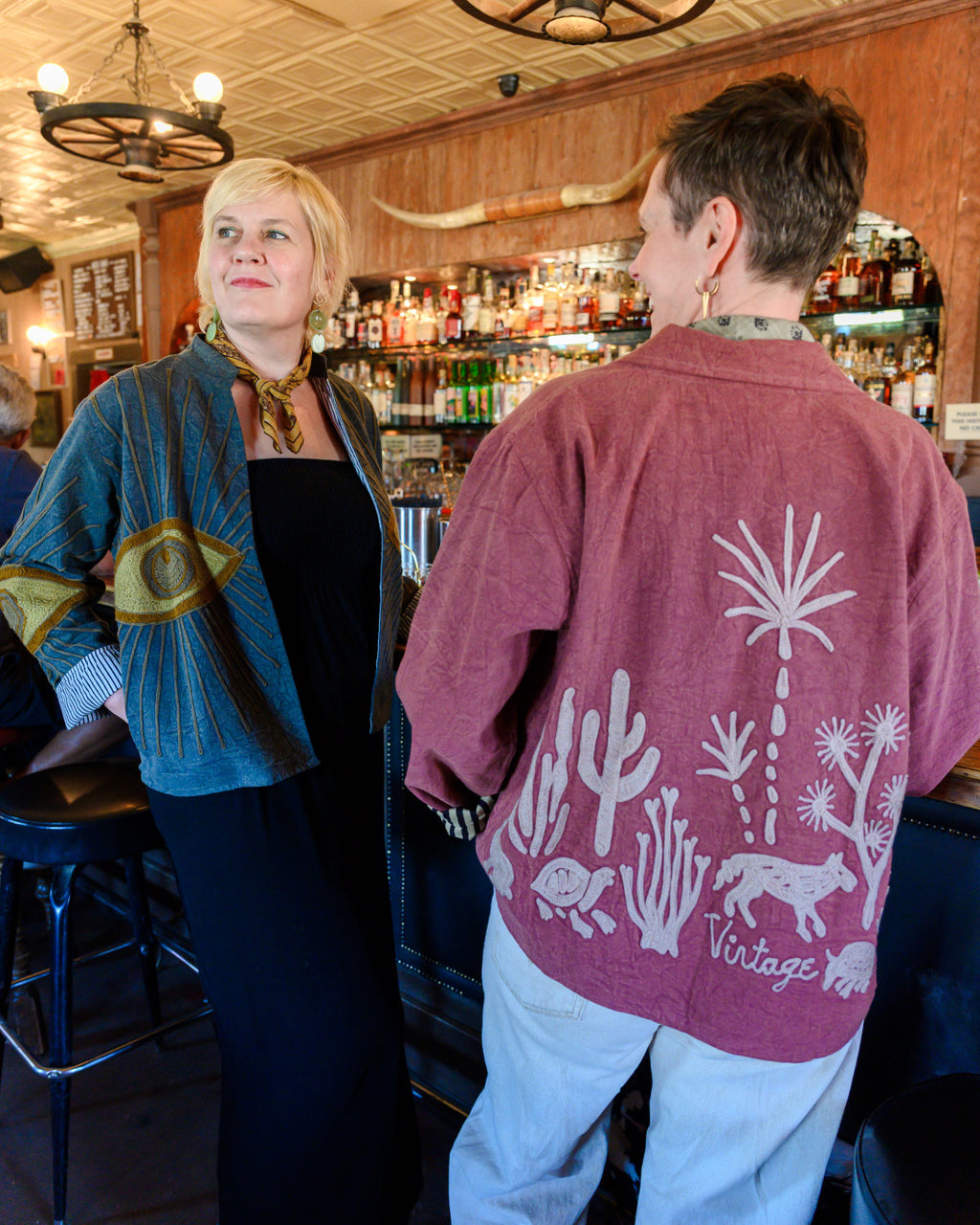 Lightweight "Vintage Outlaw" Canvas Embroidered Jacket - Mauve