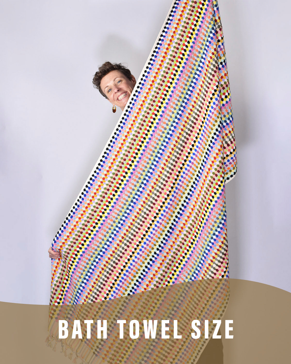Luxury Turkish Terry Cloth Cotton Bath/Hand Towel - Rainbow Checkers