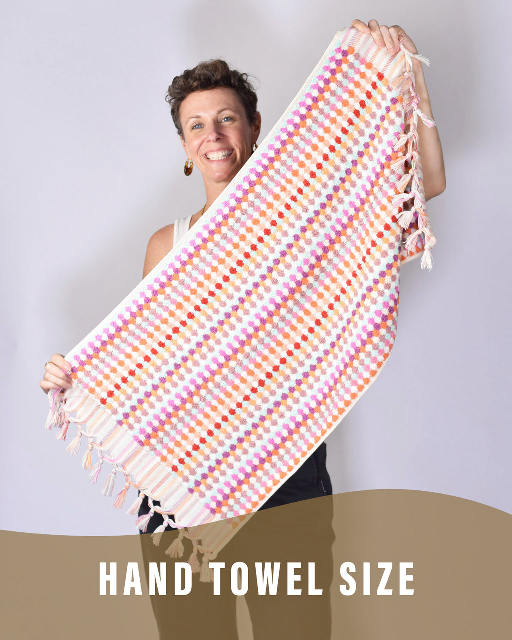 Luxury Turkish Terry Cloth Cotton Bath/Hand Towel - Desert Checkers