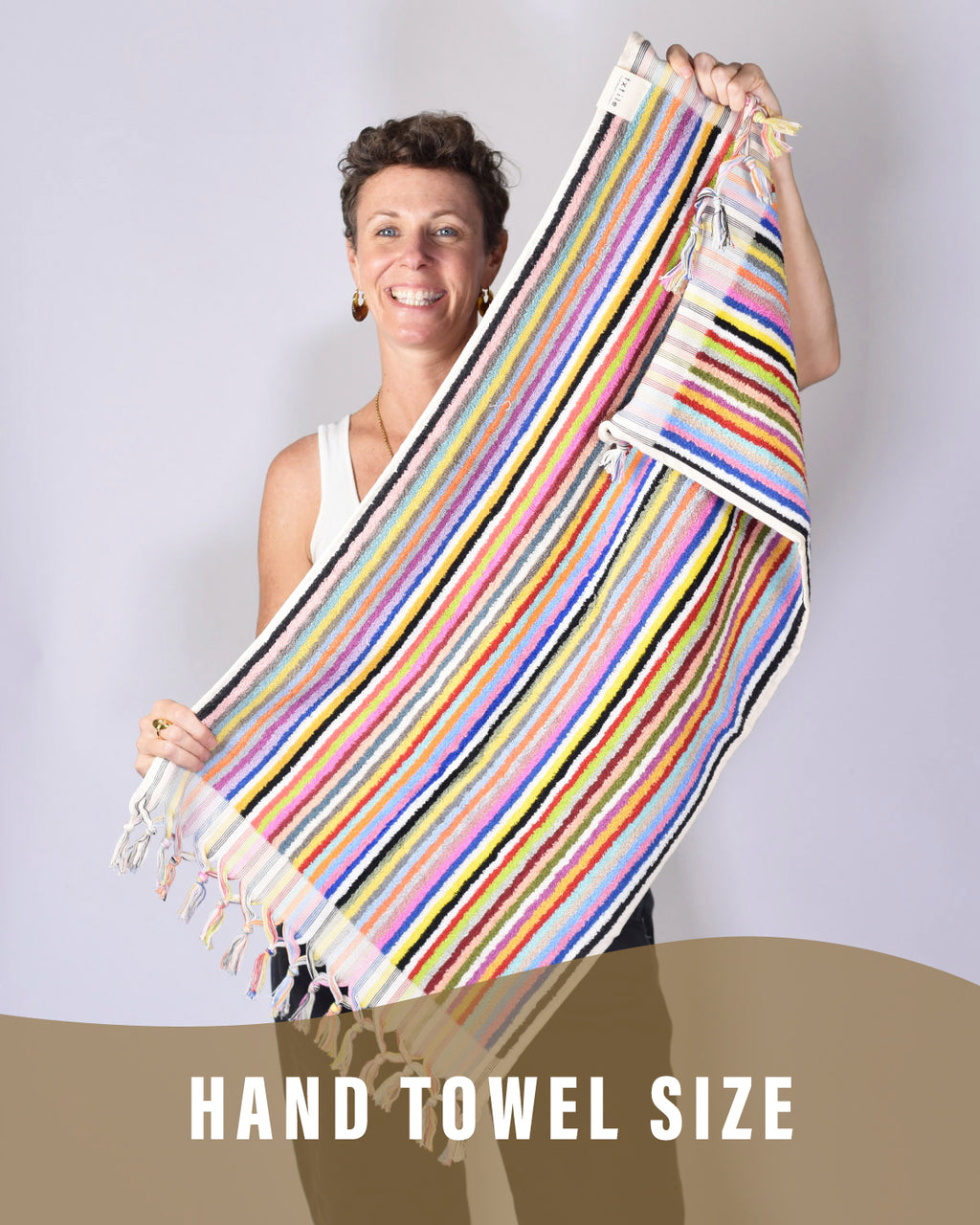 Luxury Turkish Terry Cloth Cotton Bath/Hand Towel - Rainbow Stripes