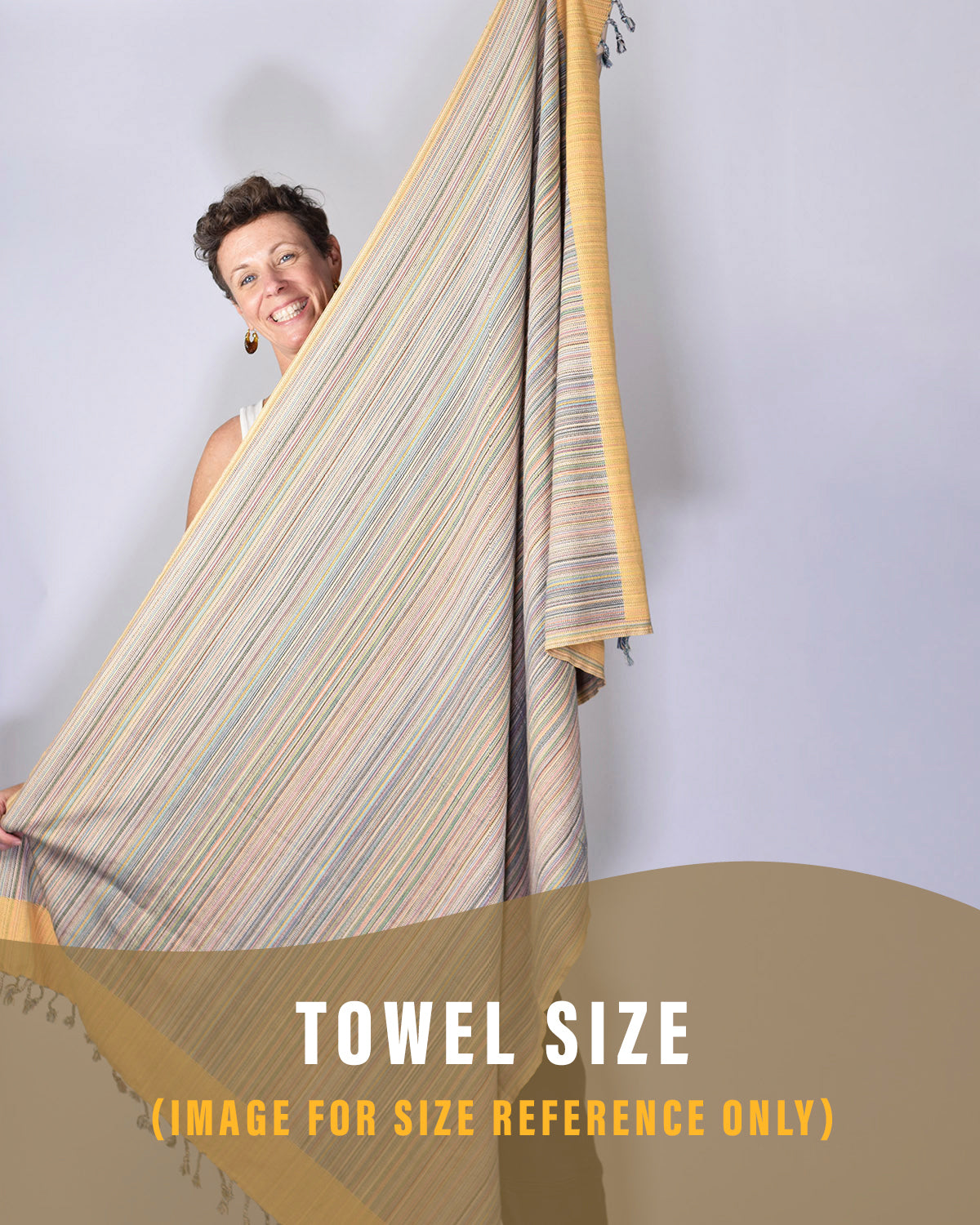 Organic Cotton Turkish Towel - Striped - Brown