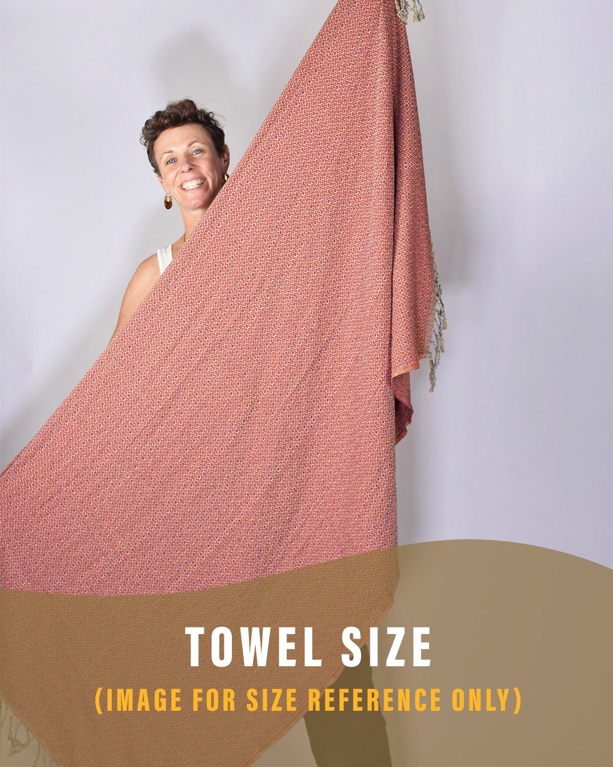 Organic Cotton Turkish Towel - Diamond Weave - Orange Crush