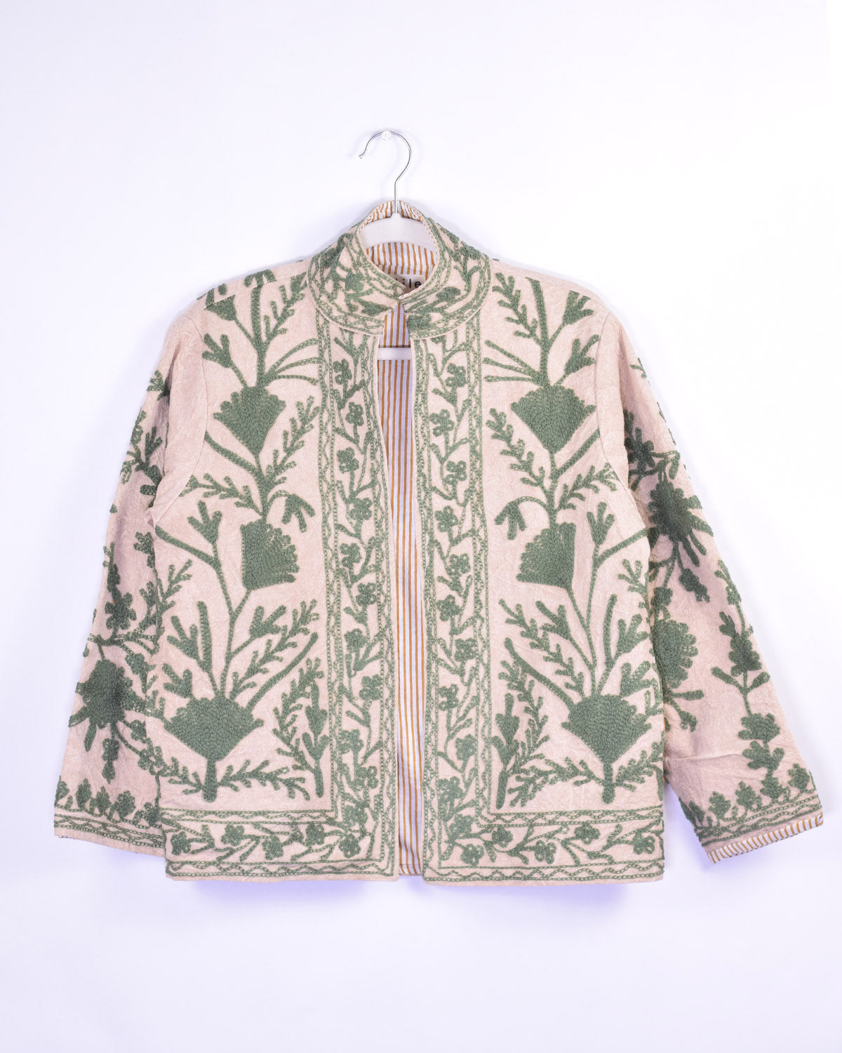 Suzani Embroidered Canvas Cardigan Jacket - 01