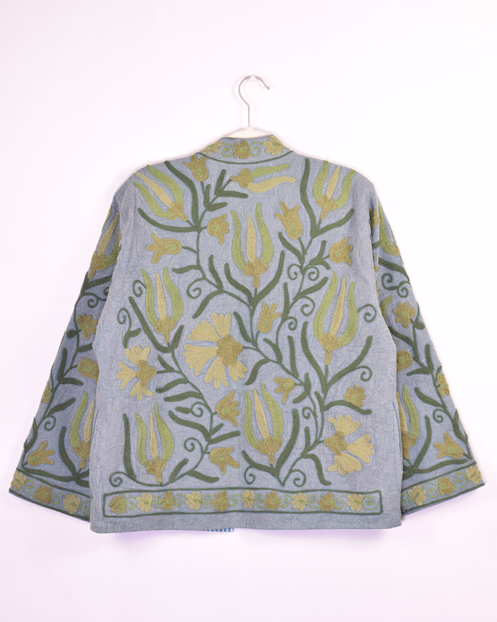 Suzani Embroidered Canvas Cardigan Jacket - 02