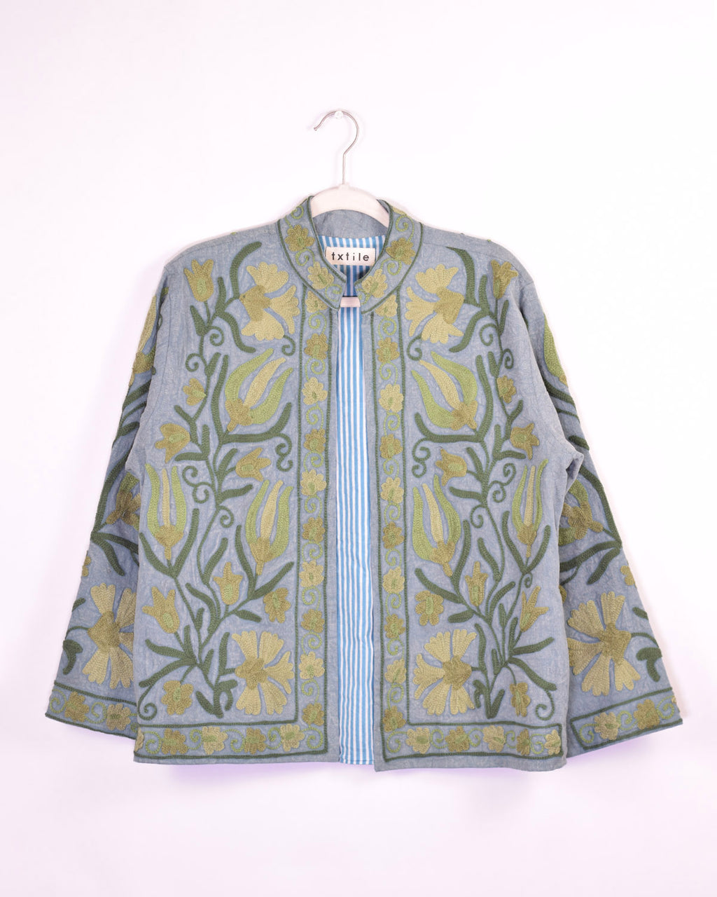 Suzani Embroidered Canvas Cardigan Jacket - 02