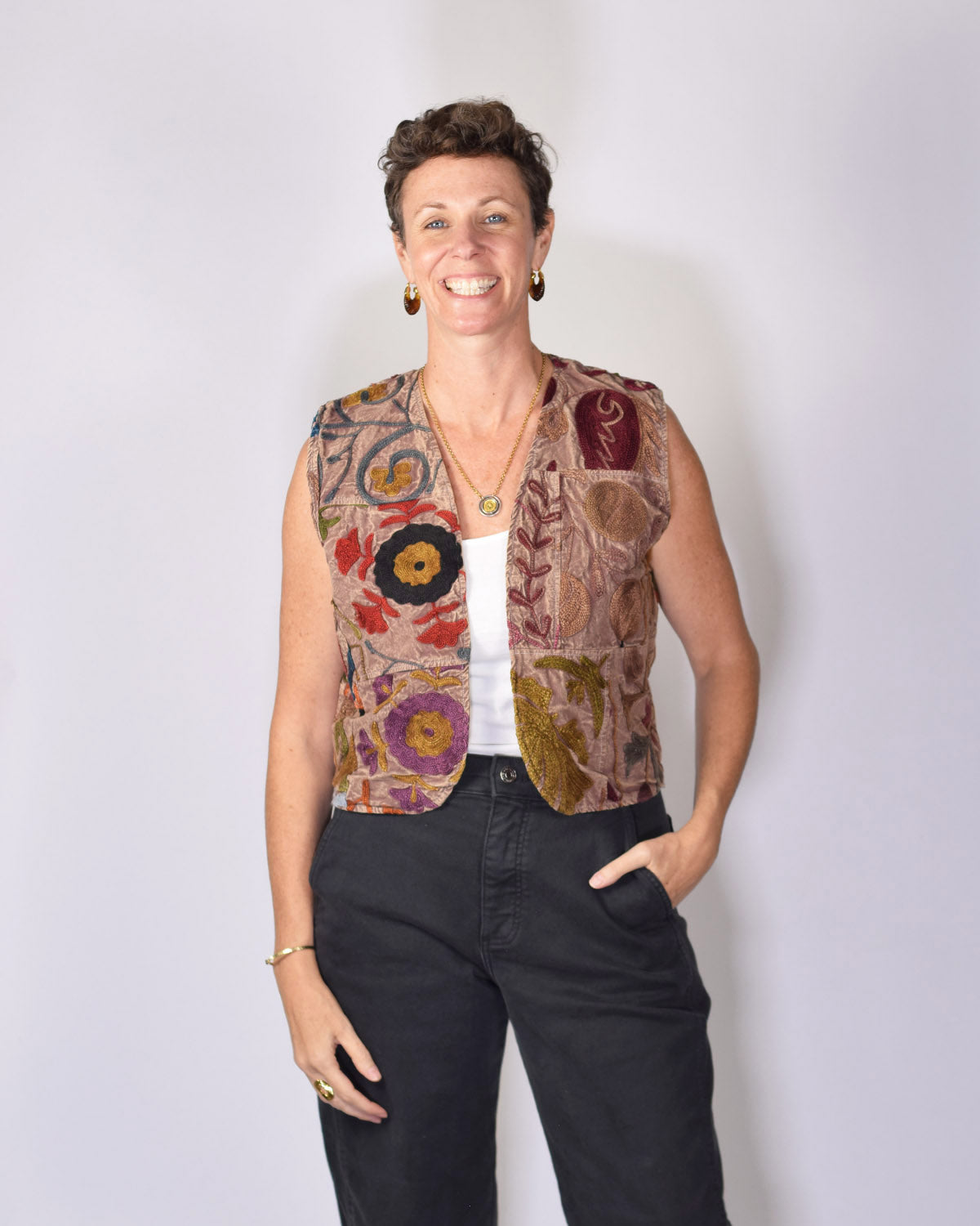 Cassie Embroidered Vest - 18