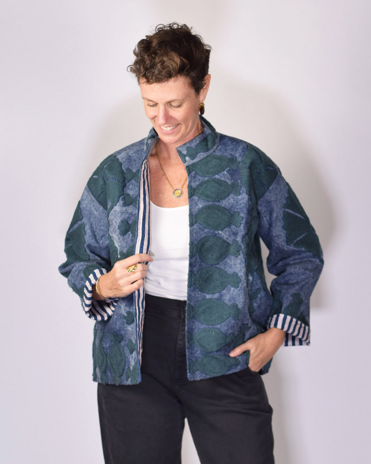 Denim Suzani Embroidered Jacket - 06