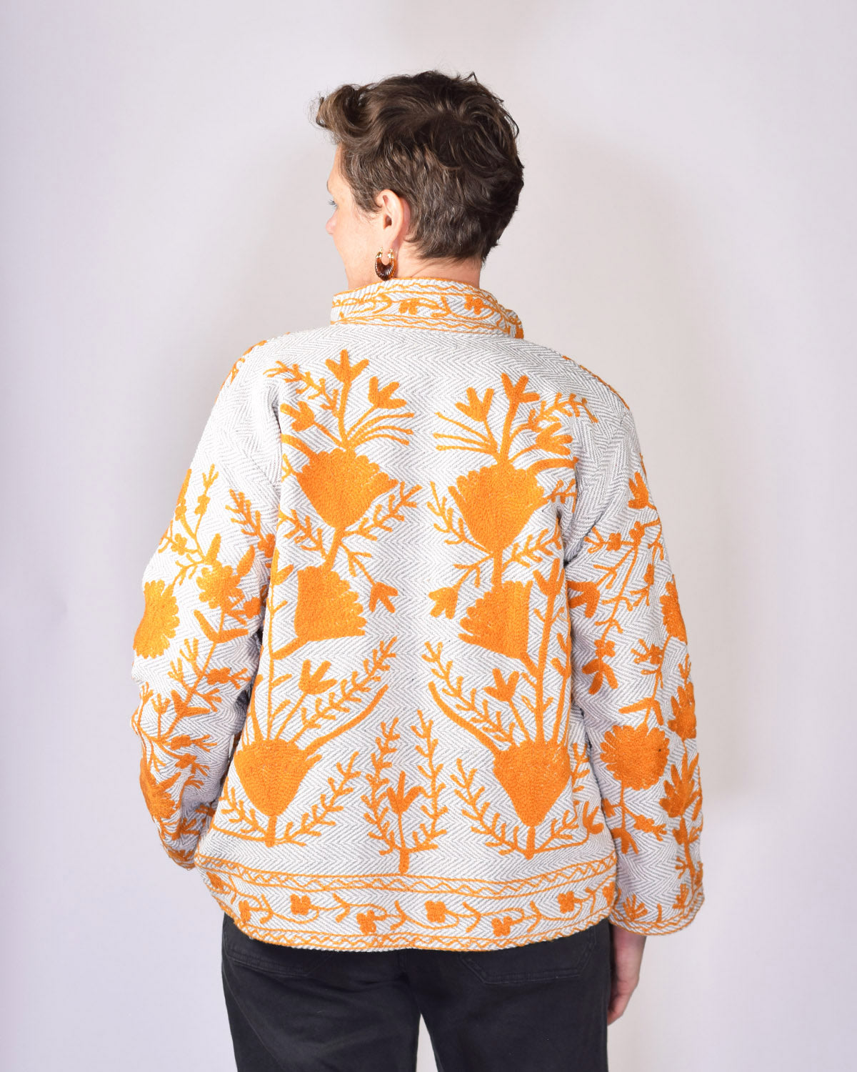 Herringbone Suzani Embroidered Jacket - 03