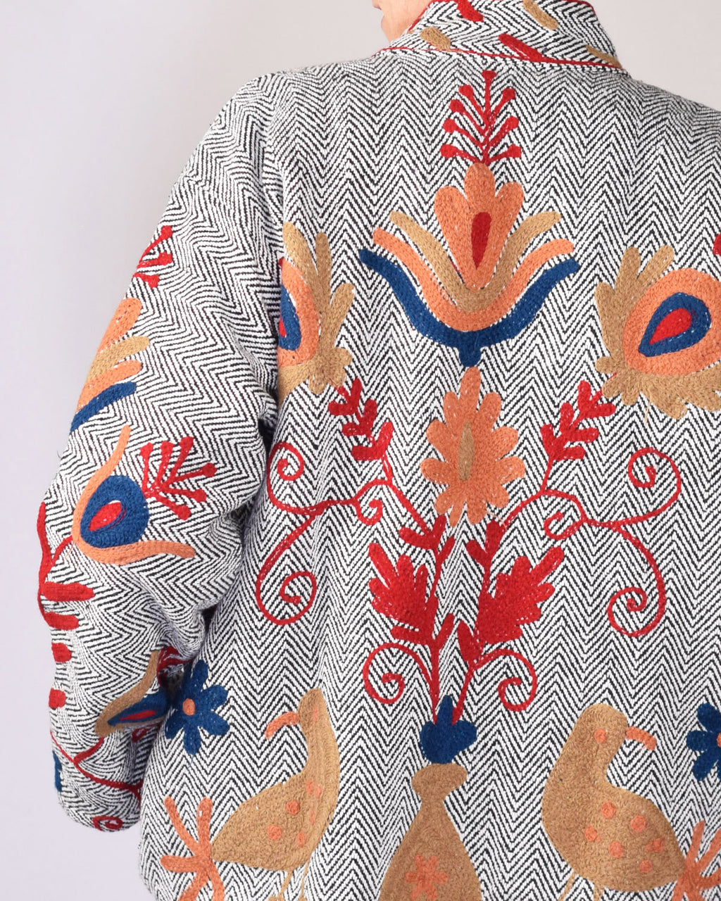 Herringbone Suzani Embroidered Jacket - 02