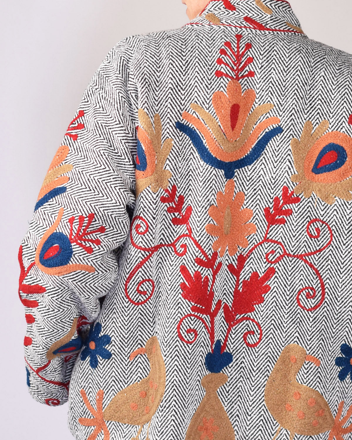 Herringbone Suzani Embroidered Jacket - 02